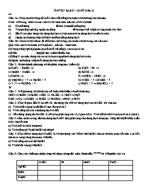 Câu hỏi ôn tập Hóa học 9 Bazơ  Muối